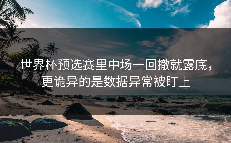 世界杯预选赛里中场一回撤就露底，更诡异的是数据异常被盯上