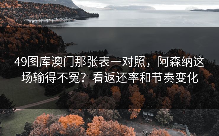 49图库澳门那张表一对照，阿森纳这场输得不冤？看返还率和节奏变化