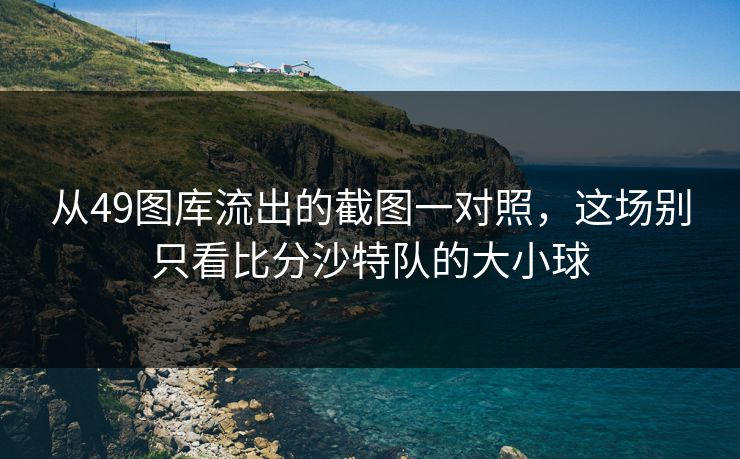 从49图库流出的截图一对照，这场别只看比分沙特队的大小球