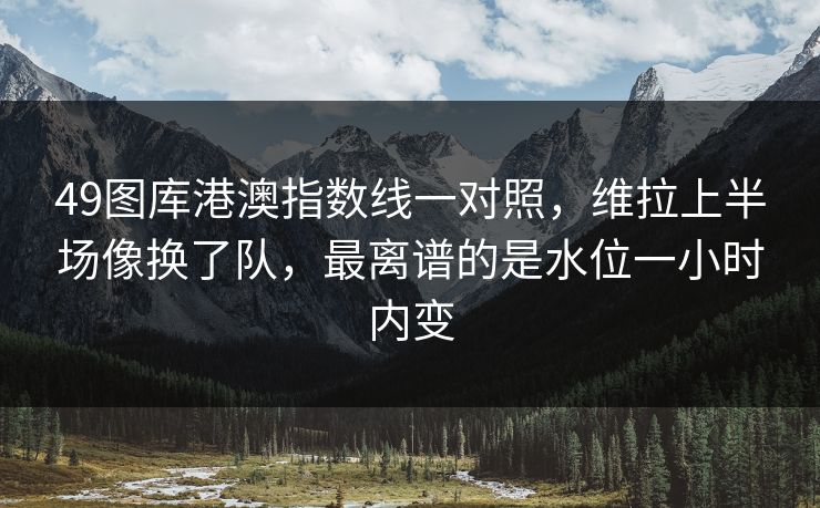 49图库港澳指数线一对照，维拉上半场像换了队，最离谱的是水位一小时内变