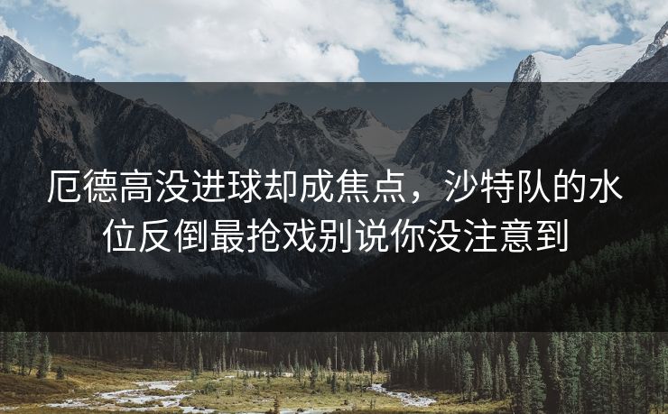厄德高没进球却成焦点，沙特队的水位反倒最抢戏别说你没注意到