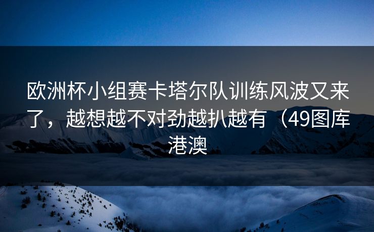 欧洲杯小组赛卡塔尔队训练风波又来了，越想越不对劲越扒越有（49图库港澳